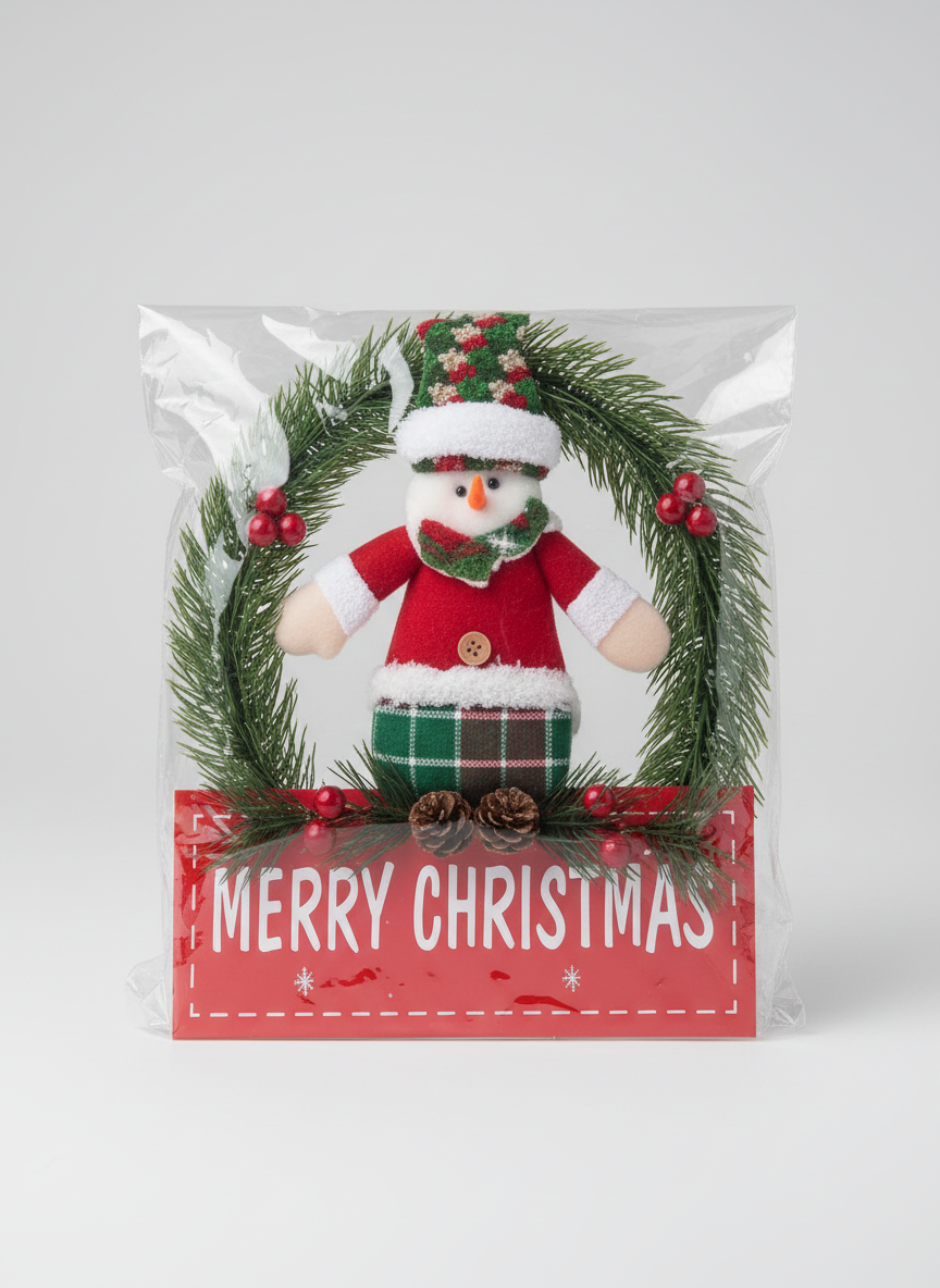 SNOWMAN WREATH HANGING DECOR UKH-2-40-0925-93