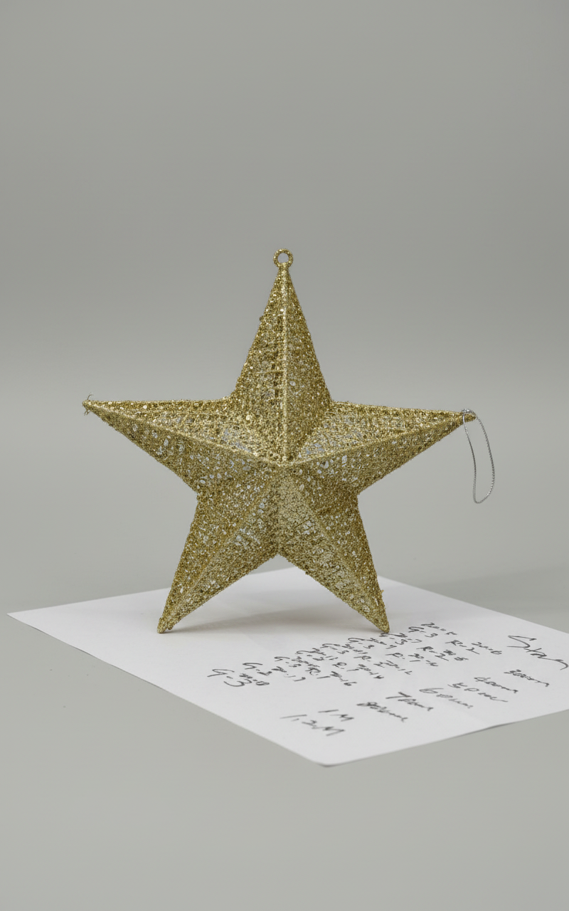 METAL STAR GOLD WITH WARM LIGHT 50 CM UKH-21-9-0825-60