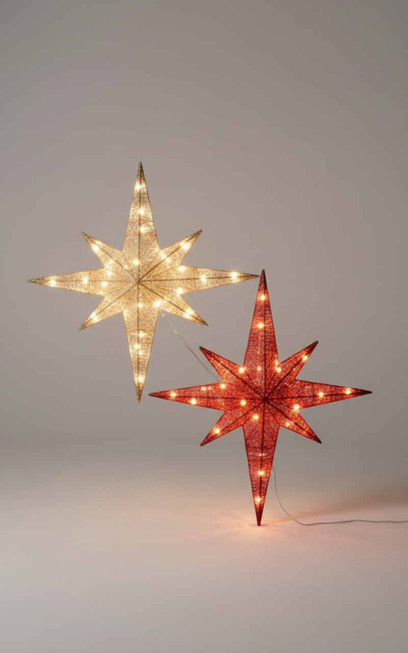 METAL TAIL STAR W LIGHT 50X80CM UKH-30-10-0825-49