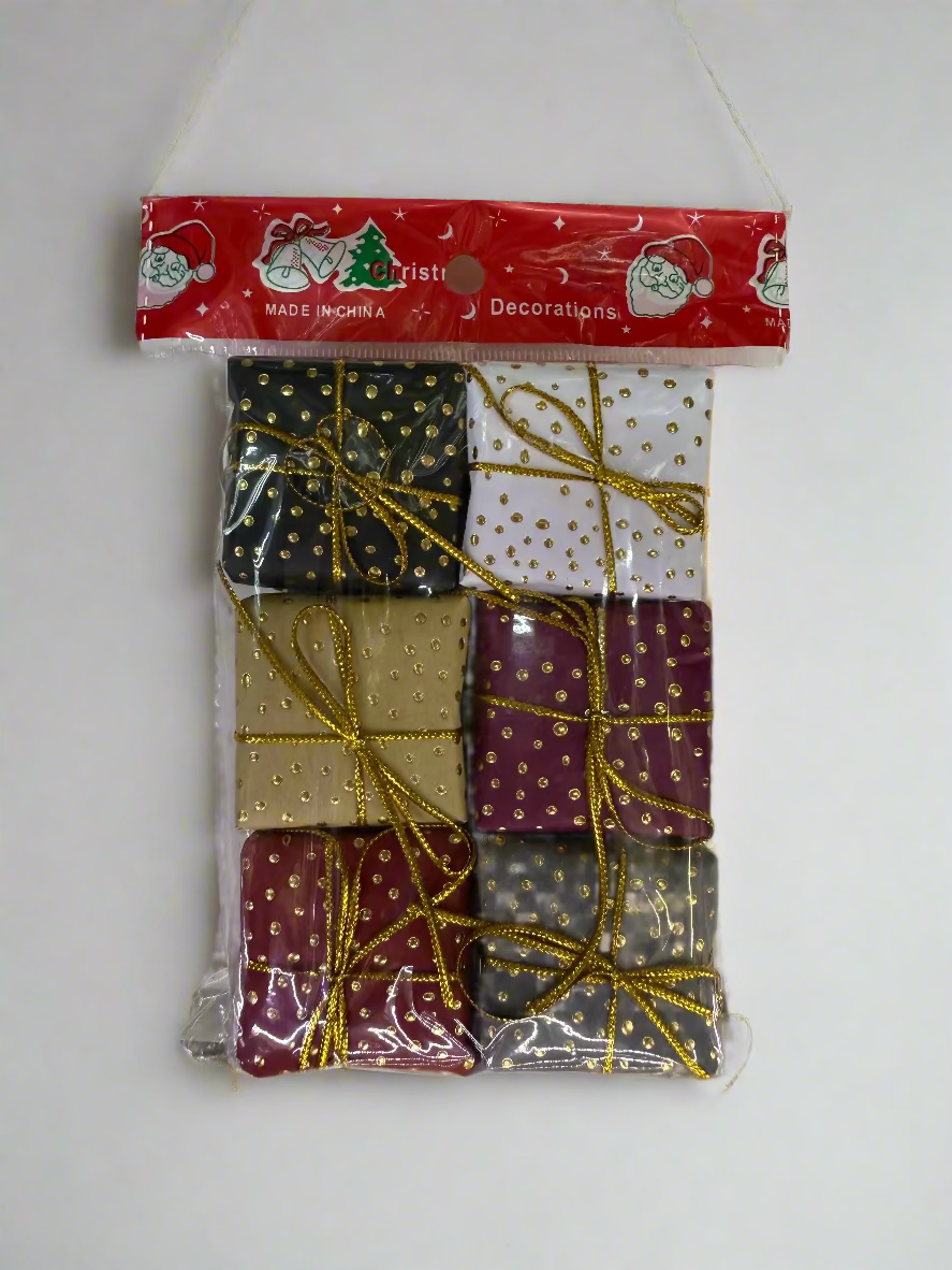 CHRISTMAS GIFT BOX TREE DECORATION 5X5 CM 6 PCS UKH-23-49-0825-26
