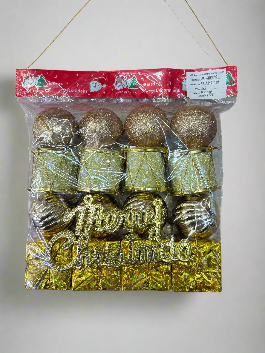 ASSORTED TREE DECORATIONS PACK RED GOLD UKH-23-71-0825-79