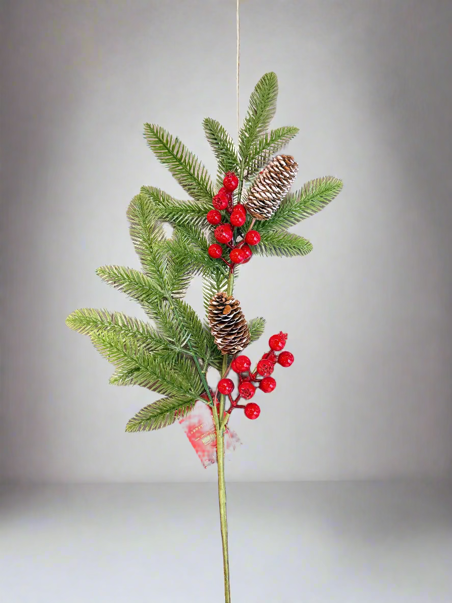 PINE LEAVES AND BAUBLES STEM 70 CM UKH-35-5-0825-93