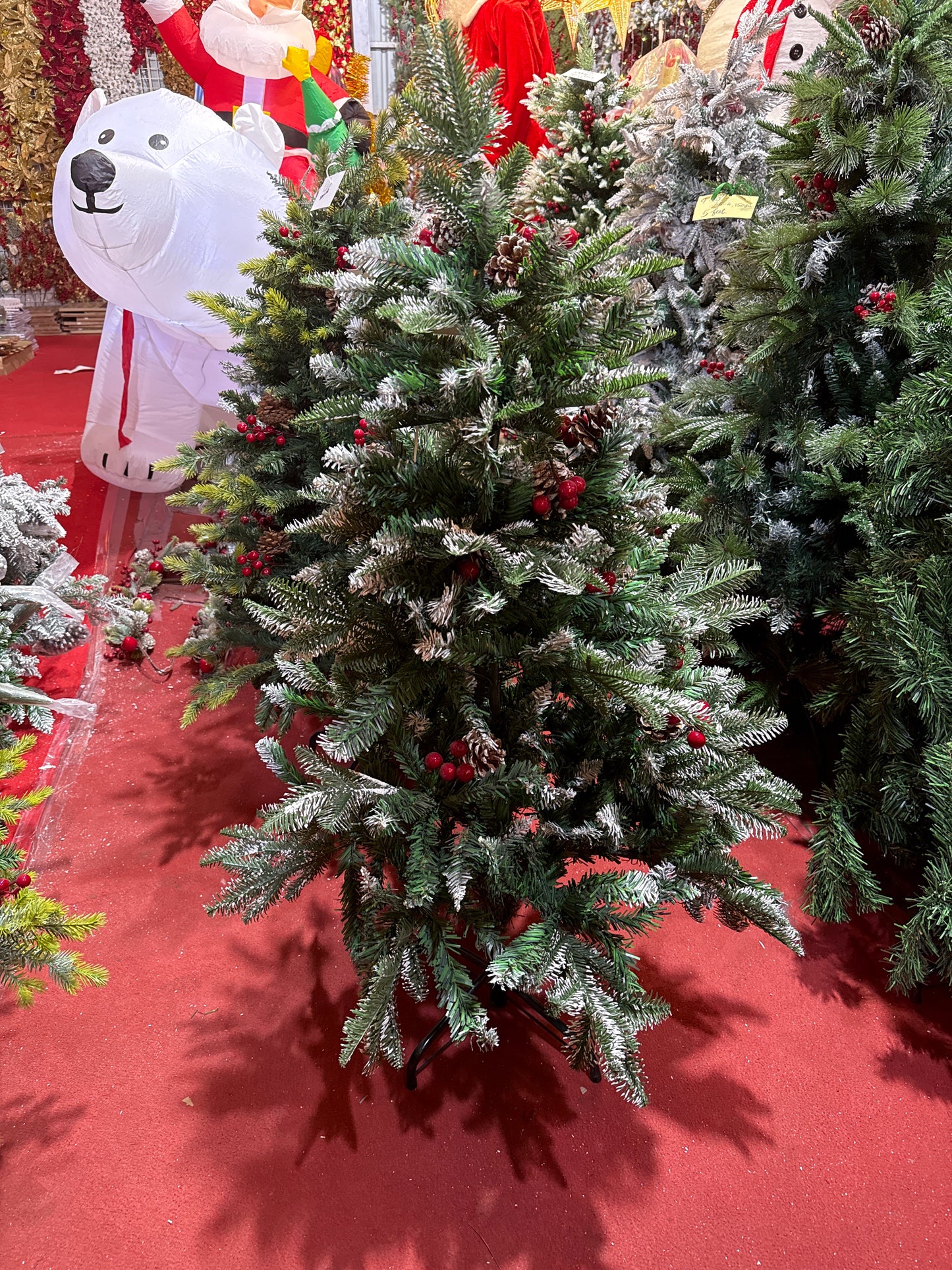 SNOW FROSTED WITH CHERRIES AND CONE 4 FEET 307 TIPS UKH-44-1-0825-19