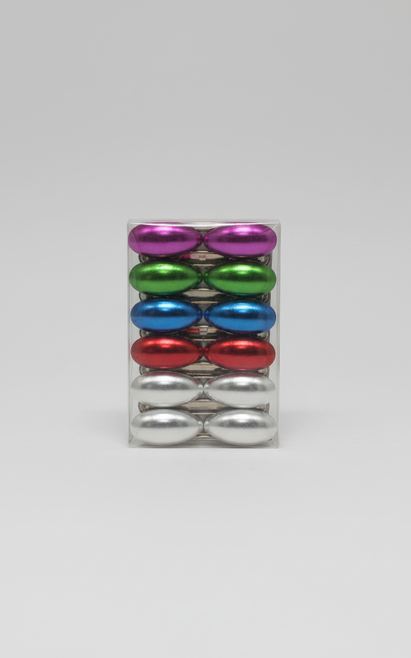 CHRISTMAS 3CM 24 PCS BOX MATTE SHINY GLITTER BLUE BAUBLES  UKH-11-20-0825-48