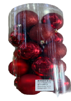 CHRISTMAS 7CM 20 PCS BOX MATTE SHINY GLITTER BAUBLES GREEN UKH-2-10-0925-18