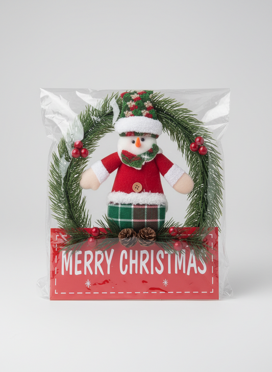 SNOWMAN WREATH HANGING DECOR UKH-2-40-0925-93