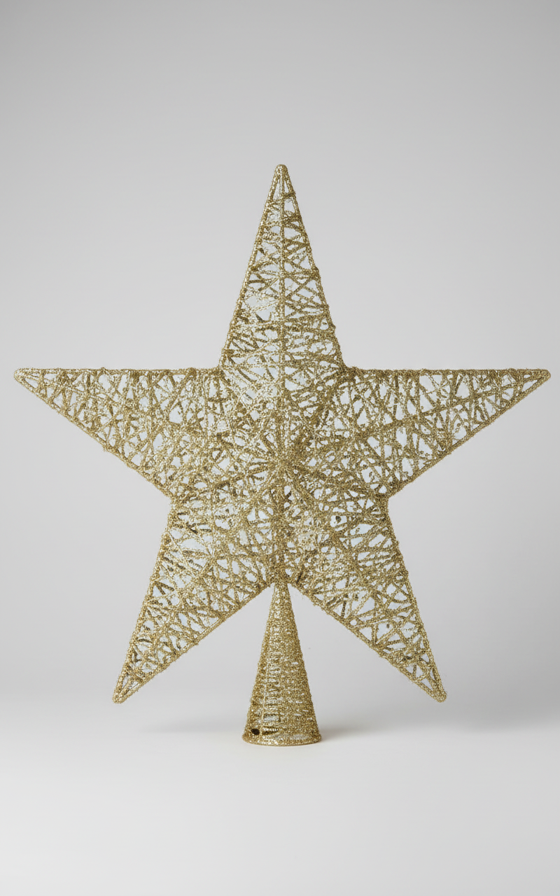METAL TREE TOPPER WITH LIGHT 50 CM GOLD  UKH-21-22-0825-57