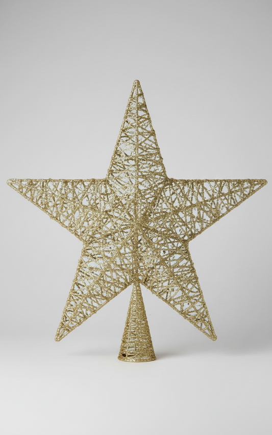 METAL TREE TOPPER WITH LIGHT 50 CM GOLD  UKH-21-22-0825-57
