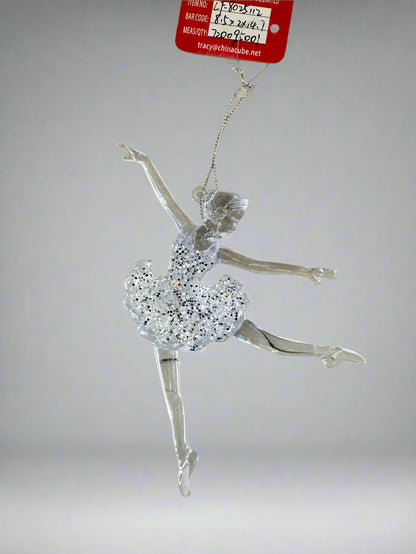 ANGEL SILVER GLITTER TREE DECOR 3 COLORS UKH-5-7-0825-89