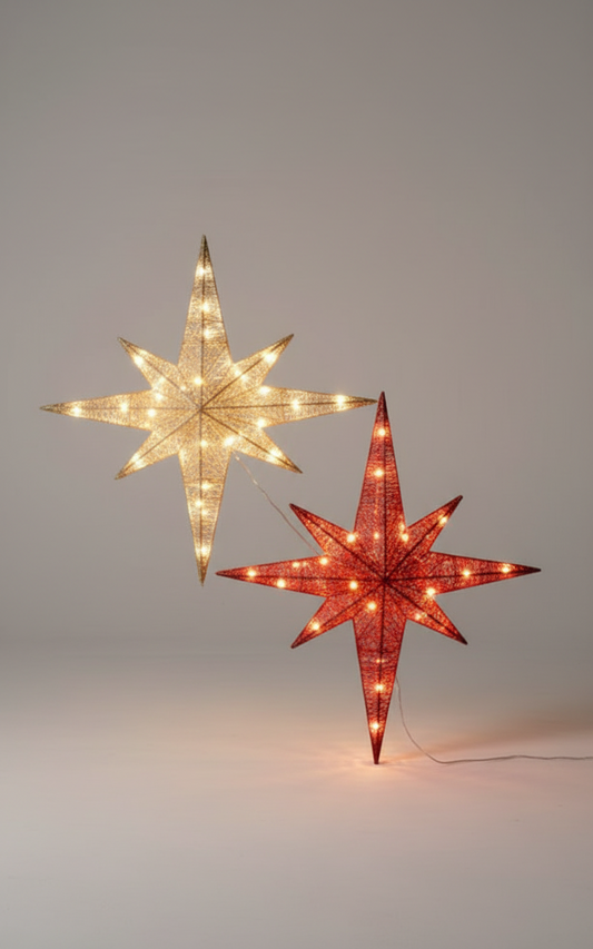 METAL TAIL STAR W LIGHT 50X80CM UKH-30-11-0825-5