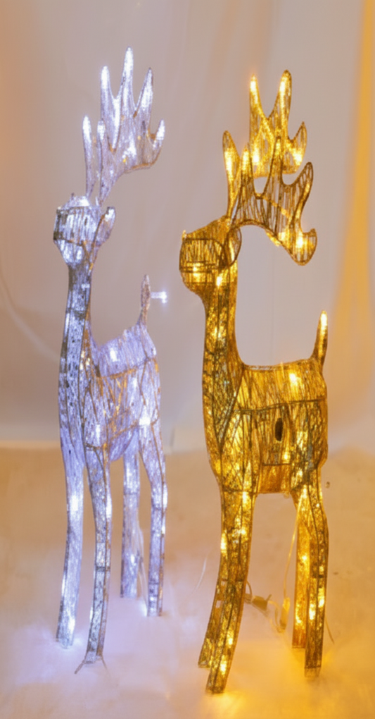 METAL REINDEER W LIGHT 40CM UKH-30-3-0825-83