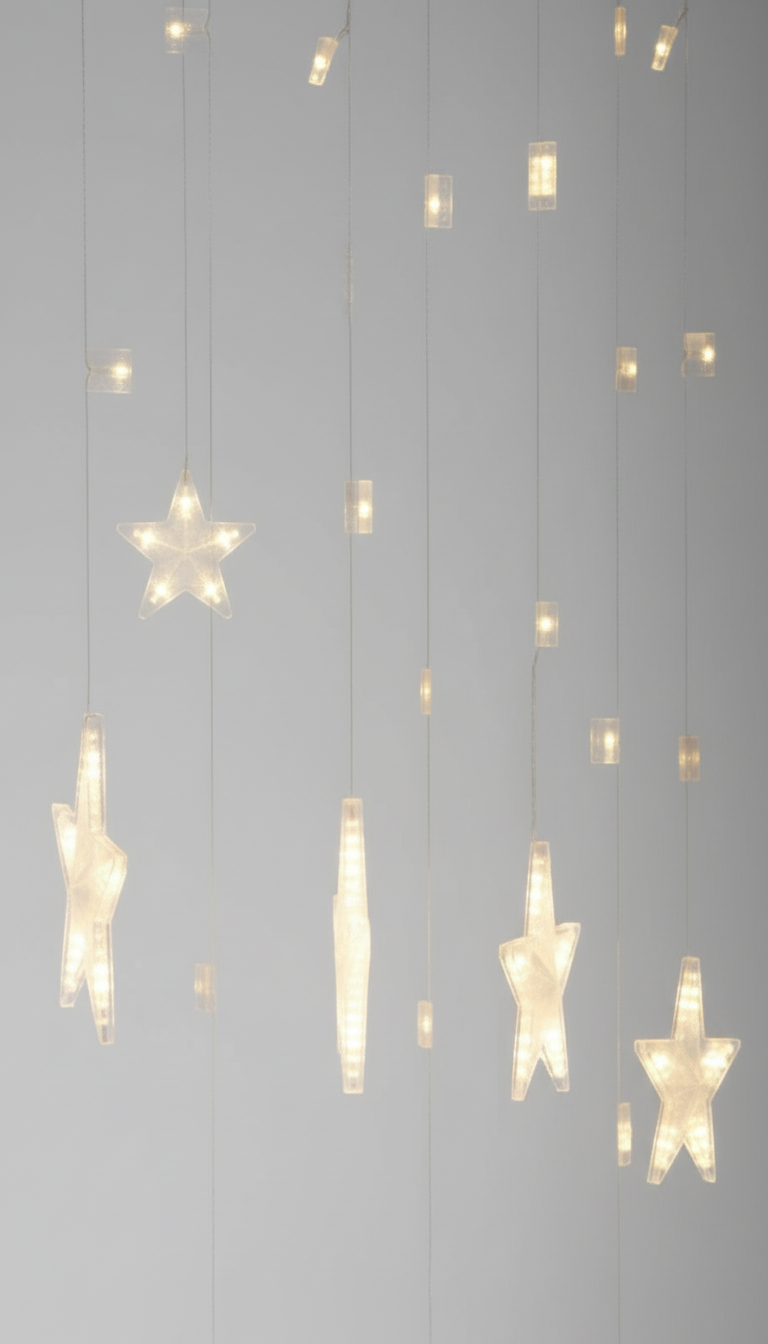 12 snowflakes, five stars, warm. ukh-46-6