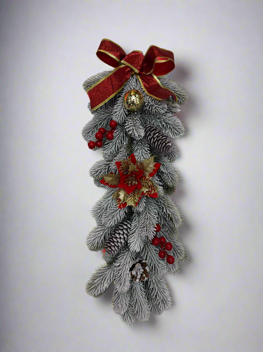 SNOW GARLAND WITH PINES FLOWERS AND CHERRIES 50 CM UKH-6-5-0825-14