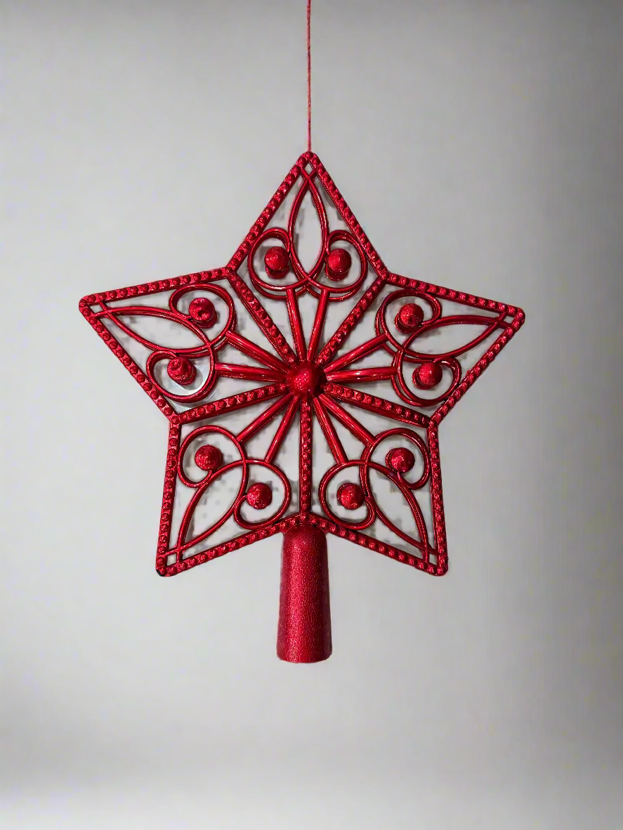 TREE TOPPER RED 20 CM  UKH-8-2-0825-86