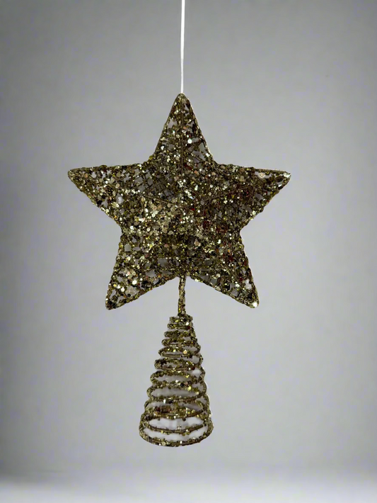 TREE TOPPER GOLD AND RED METAL 24 CM  UKH-8-3-0825-36