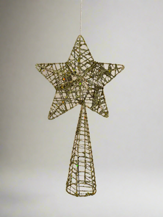 TREE TOPPER GOLD AND RED METAL 24 CM  UKH-8-4-0825-5