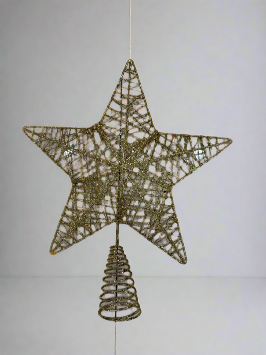 TREE TOPPER GOLD AND RED METAL 24 CM  UKH-8-5-0825-6