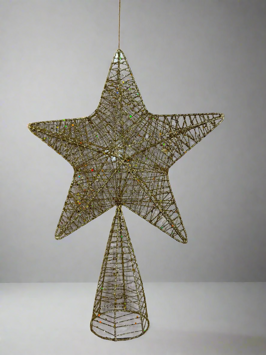 TREE TOPPER GOLD AND RED METAL 38 CM UKH-8-9-0825-11