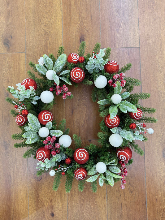 CHRISTMAS WREATH WITH BAUBLES DECORATIONS 50 CM UKH-20-5-0825-32