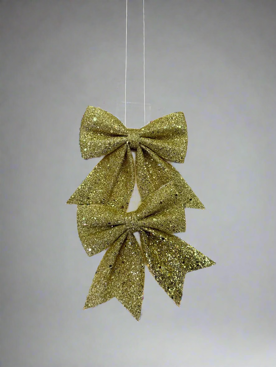 CHRISTMAS BOW TREE DECORATION 14X14 CM 2 PCS RED GOLD UKH-23-119-0825-33