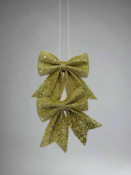 CHRISTMAS BOW TREE DECORATION 14X14 CM 2 PCS RED GOLD UKH-23-119-0825-33