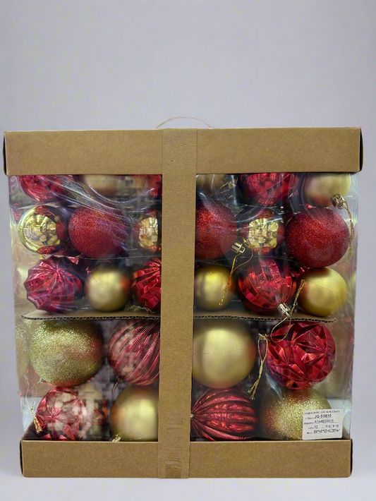 ASSORTED TREE DECORATION 70 PCS BOX RED AND GOLD MIX UKH-23-20-0825-4