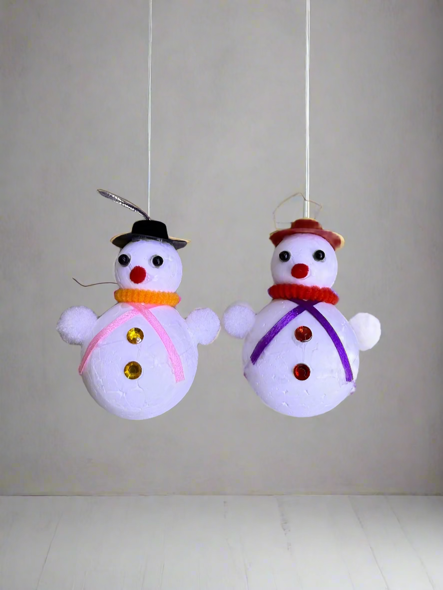 SNOW MAN TREE DECORATION PACK OF 2  UKH-23-27-0825-77