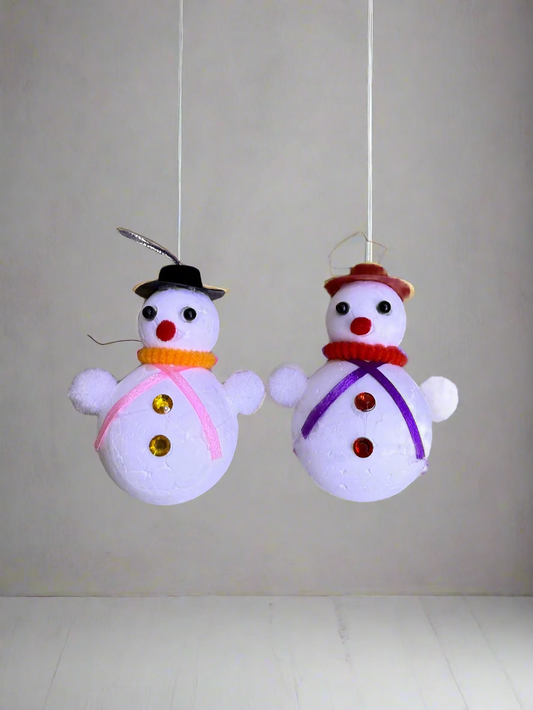 SNOW MAN TREE DECORATION PACK OF 2  UKH-23-27-0825-77