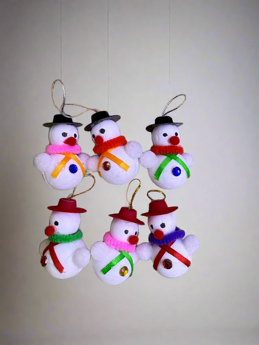 SNOW MAN TREE DECORATION PACK OF 6 UKH-23-28-0825-26