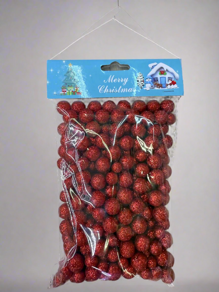 SNOW BALLS 1.5 CM RED UKH-23-39-0825-28