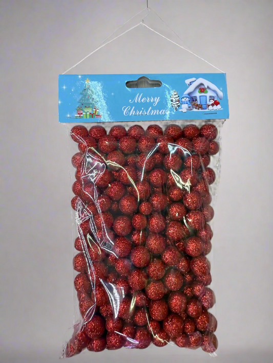 SNOW BALLS 1.5 CM RED UKH-23-39-0825-28