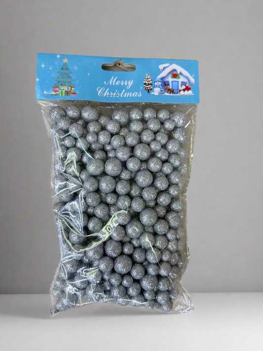 SNOW BALLS 1.5 CM SILVER UKH-23-40-0825-91