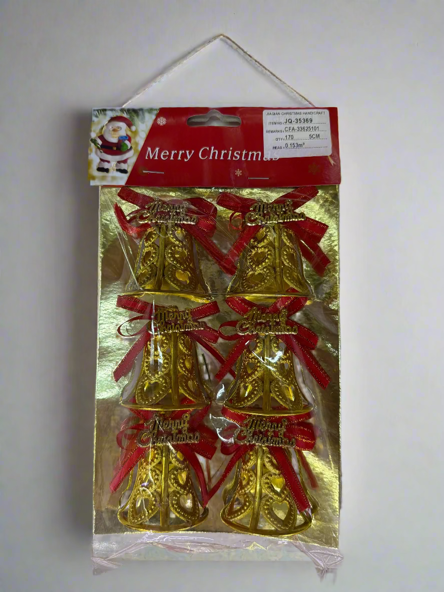 CHRISTMAS BELLS TREE DECORATION 5 CM 6 PCS RED GOLD UKH-23-45-0825-82
