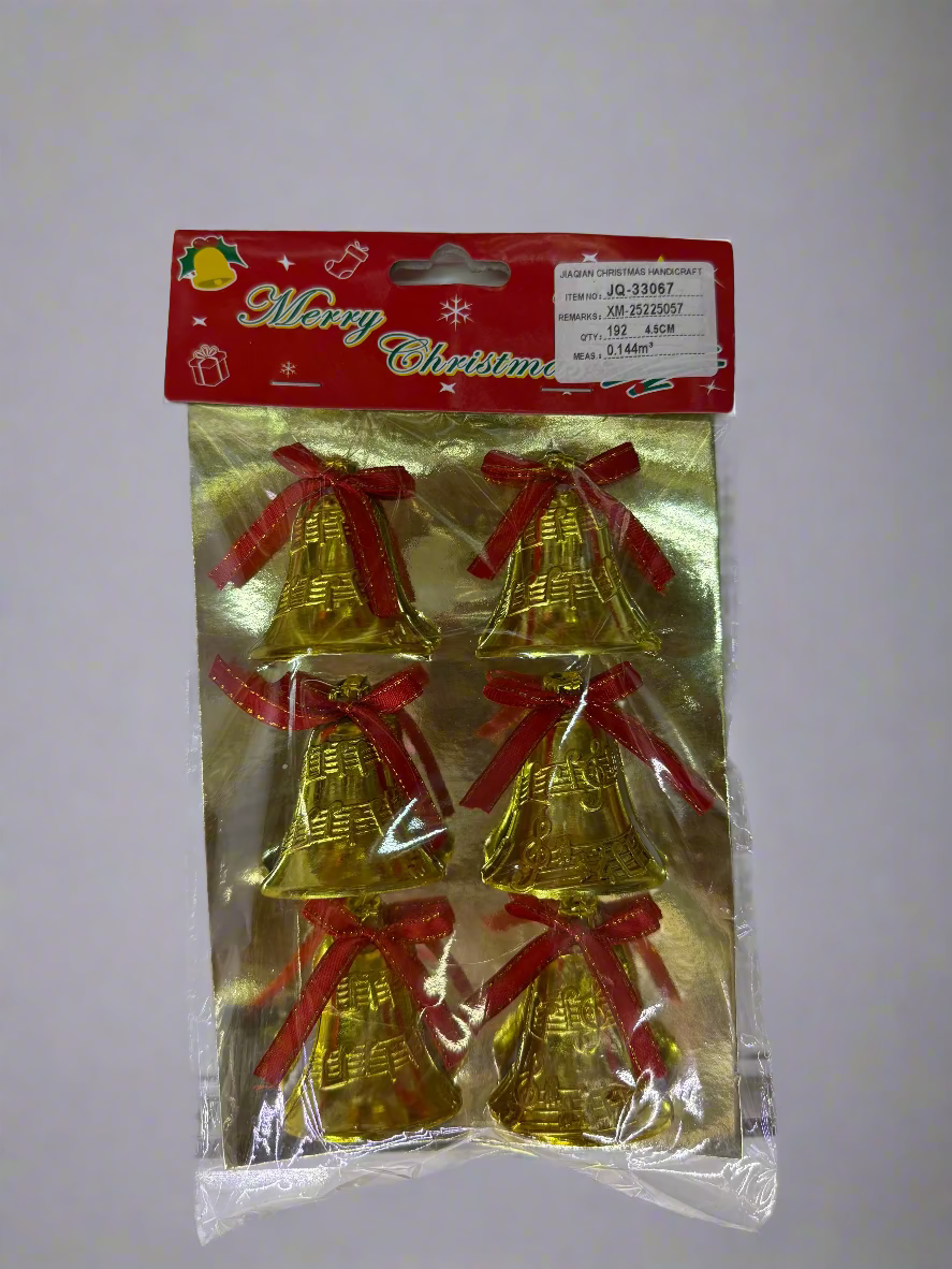 CHRISTMAS BELLS TREE DECORATION 5 CM 6 PCS RED GOLD UKH-23-46-0825-100