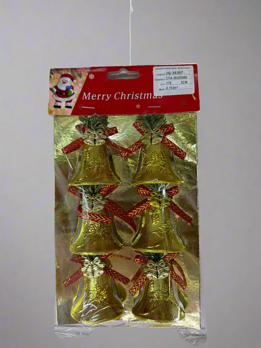CHRISTMAS BELLS TREE DECORATION 5 CM 6 PCS RED GOLD UKH-23-47-0825-20