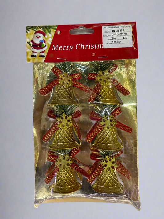 CHRISTMAS BELLS TREE DECORATION 4 CM 6 PCS RED GOLD UKH-23-48-0825-79