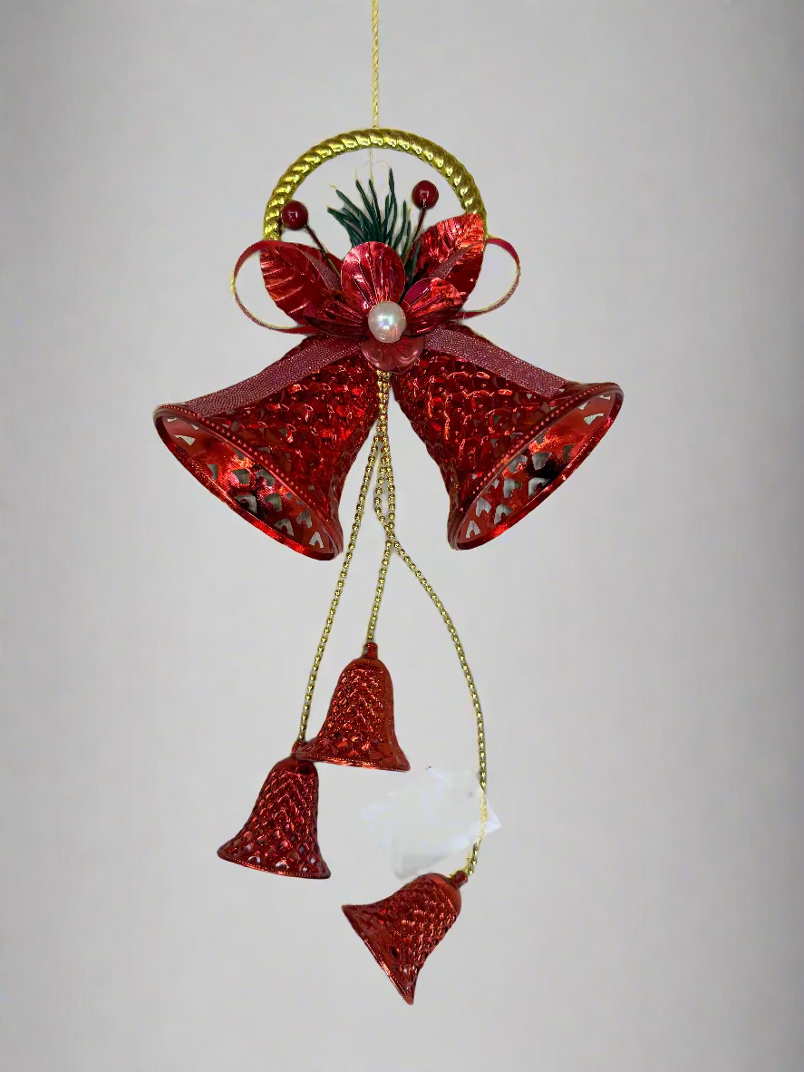CHRISTMAS BELLS DECORATION 16X36 CM RED GOLD UKH-23-64-0825-72