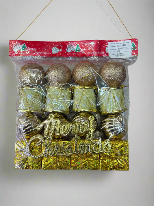 ASSORTED TREE DECORATIONS PACK RED GOLD UKH-23-71-0825-79