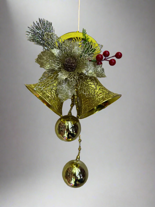 CHRISTMAS BELLS DECORATION 35 CM RED GOLD UKH-23-112-0825-39