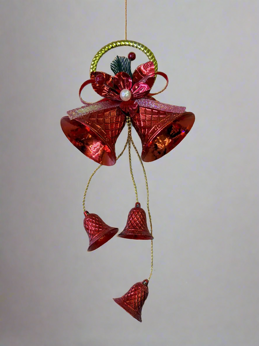CHRISTMAS BELLS DECORATION 35 CM RED GOLD UKH-23-113-0825-14