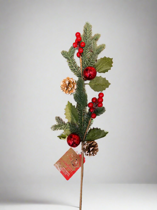 PINE LEAVES AND BAUBLES STEM 70 CM UKH-35-6-0825-26