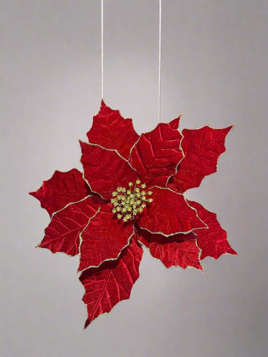 RED AND GOLD CHRISTMAS FLOWER 40X30CM  UKH-35-11-0825-41