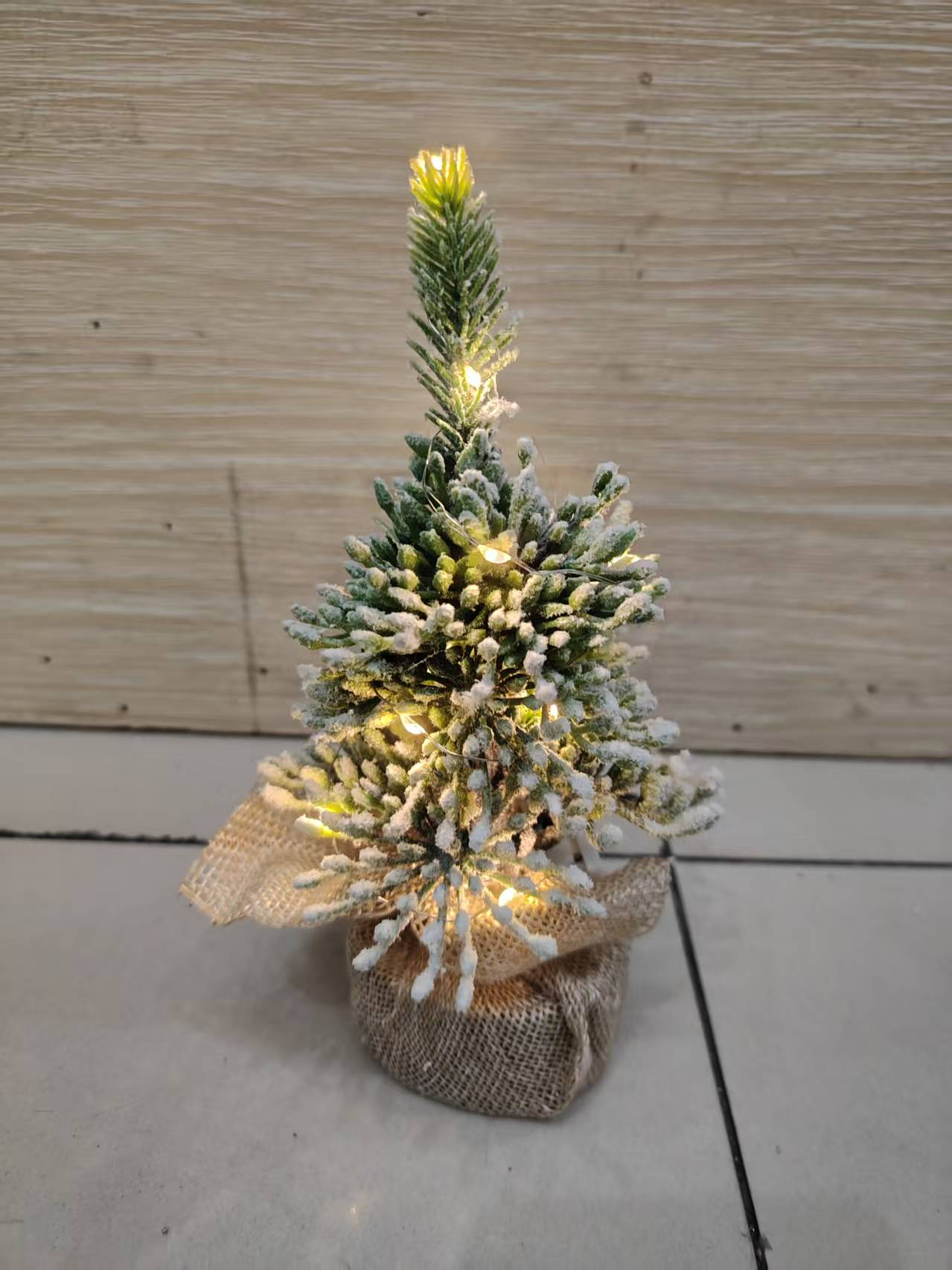 SNOW CHRISTMAS TREE CHERRIES 35 CM WITH WARM LIGHT  UKH-6-2-0825-91