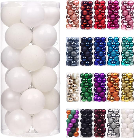 CHRISTMAS 8 CM 6 PCS BOX WHITE BAUBLES UKH-17-10-0825-3